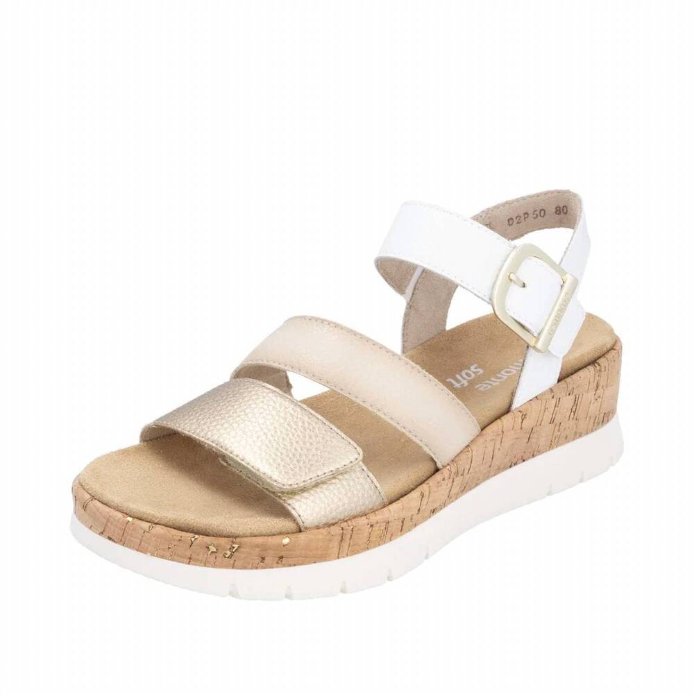 NEW REMONTE women's gizela 50 wedge sandal in crema